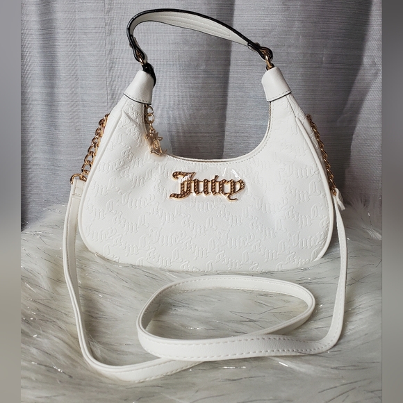 JUICY COUTURE white semi charmed coho crossbody bag - Picture 1 of 8